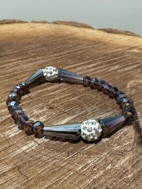 Crystal Accent Purple Stretch Bracelet